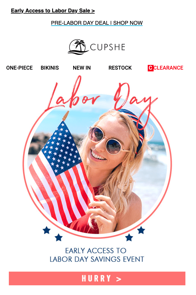 cupshe-labor-day-marketing-example