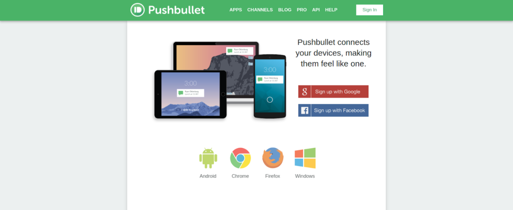 pushbullet_landing