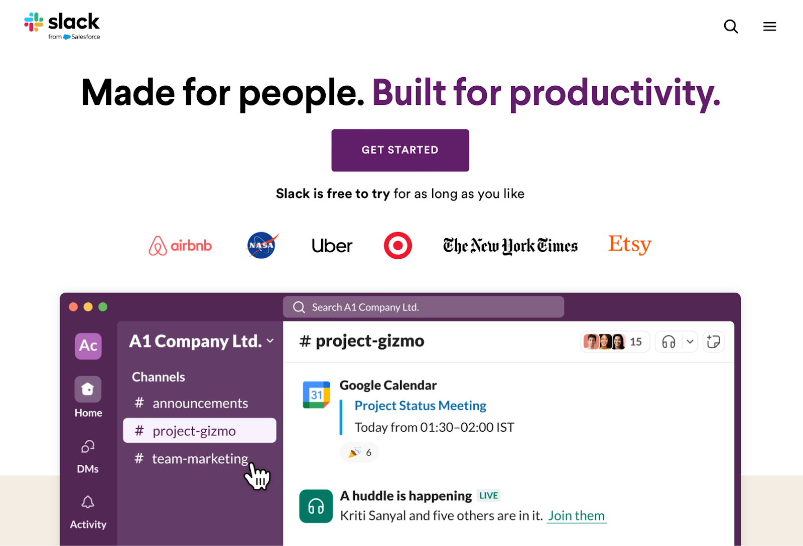 Slack-product-landing-page