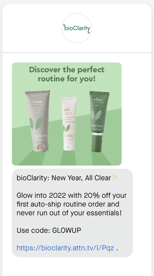 bioclarity-sms-campaign-example