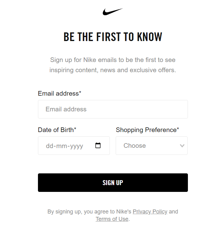 nike-newsletter-signup-form-example