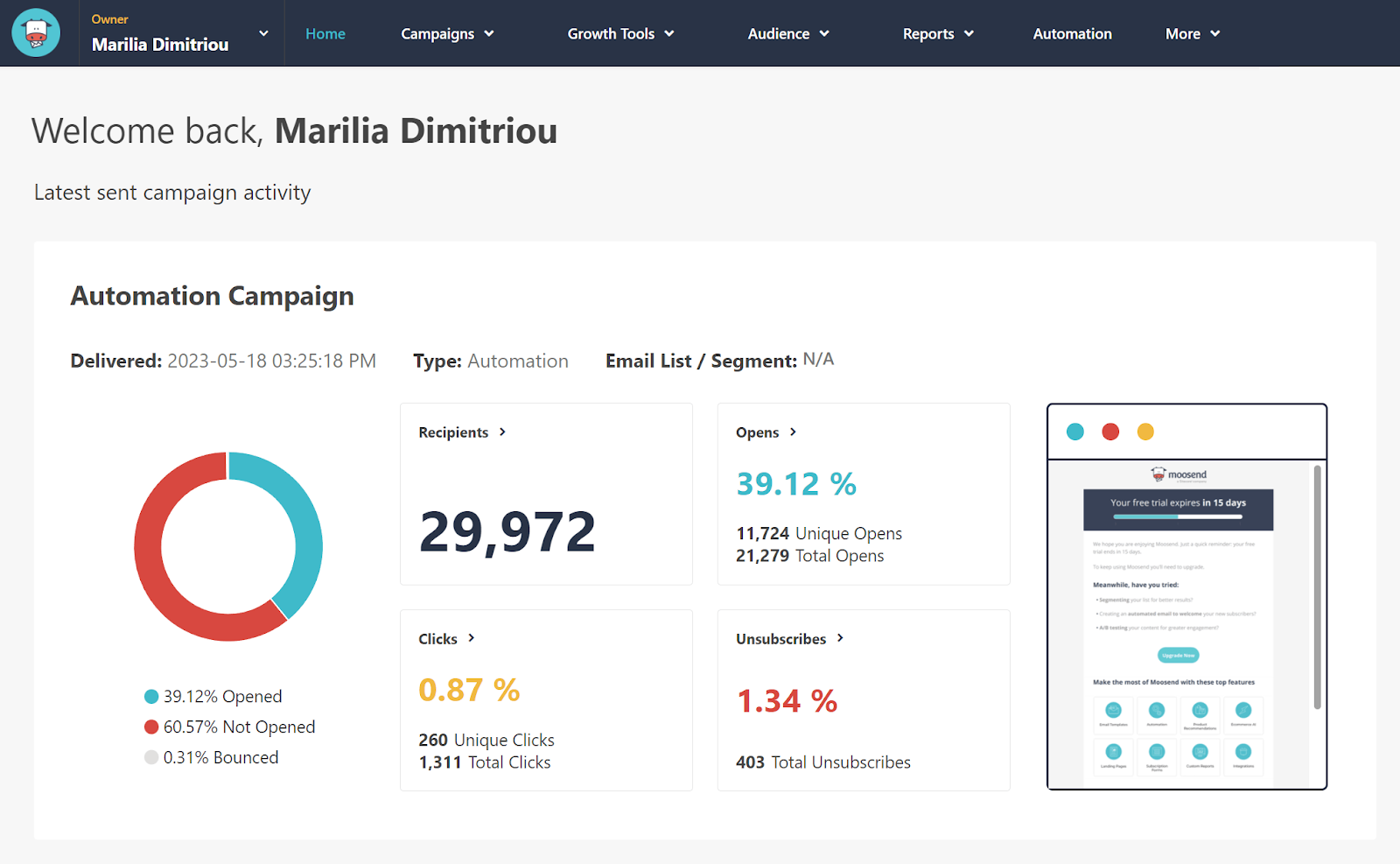 moosend-dashboard